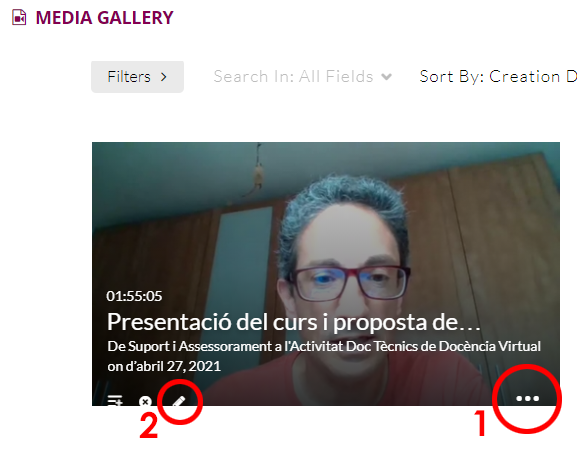 Migració d'enregistraments a Kaltura pas 1 Migració d'enregistraments a Kaltura pas 1